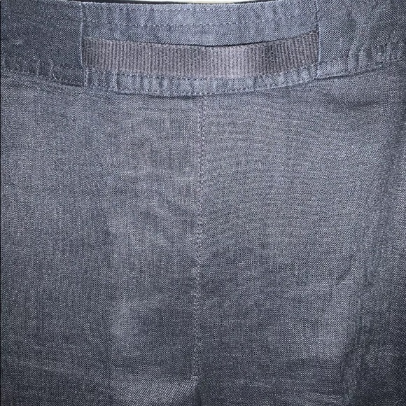 Ann Taylor Linen A-Line pleated Skirt Black with White Embroidery Detail Size 4 - Picture 4 of 9